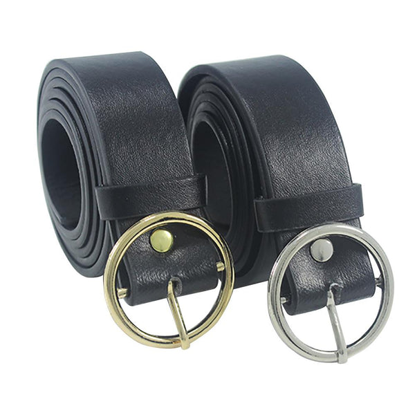 2019 Newest Triangle Round Buckle Belts Female HOT Leisure Jeans Wild Belt Metal Buckle Black Strap Belt For Women