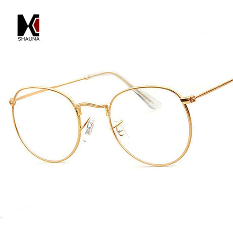 SHAUNA Super Light-weight Vintage Round Frame Original Clear Lens Glasses Retro Circling Frame Women Eyeglasses Men Oculos