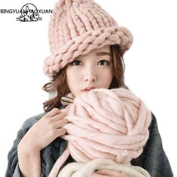 BINGYUANHAOXUAN 2017 Women's Fashion Winter Wool Hat Coarse Lines Outdoor Warm Hat Beanie Knitted Hat Multicolor Optional