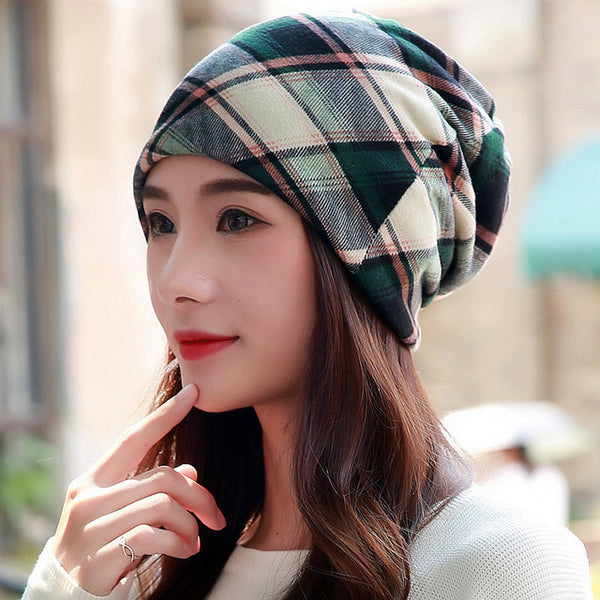 LongKeeper New Women Hat Polyester Adult Casual Snowflake Women's Hats Spring Autumn Female Cap Scarf Fashion Beanies