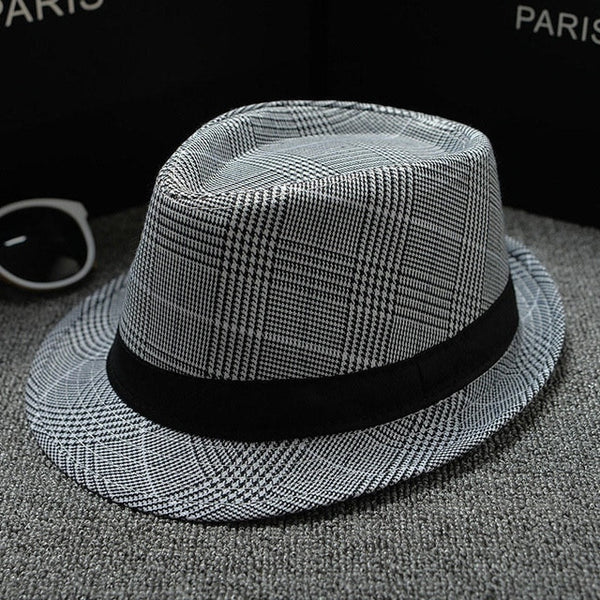 2018 England Retro Men's Fedoras Top Jazz Plaid Hat Spring Summer Autumn Bowler Hats Cap Classic Version chapeau Hats