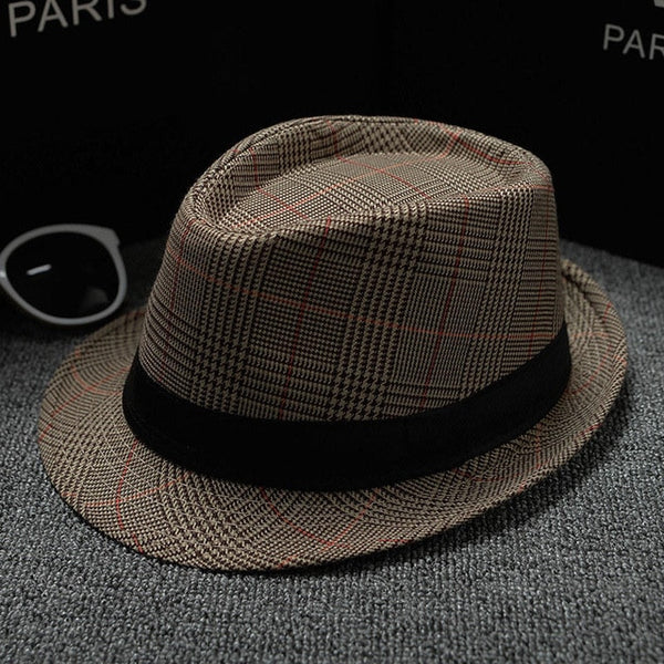 2018 England Retro Men's Fedoras Top Jazz Plaid Hat Spring Summer Autumn Bowler Hats Cap Classic Version chapeau Hats