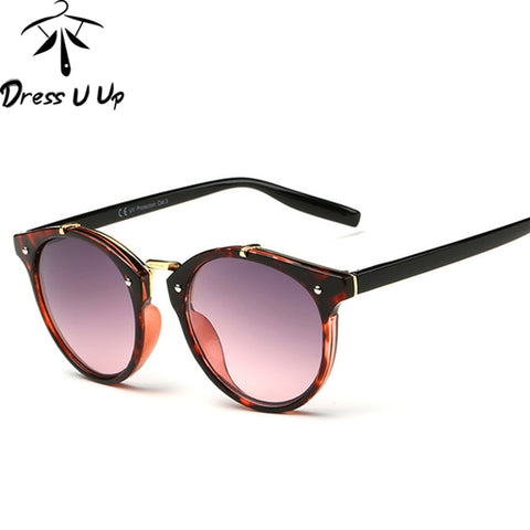 DRESSUUP Vintage Round Sunglasses Women Brand Designer Eyewear UV400 Gradient Female Retro Sun Glasses Oculos De Sol Gafas