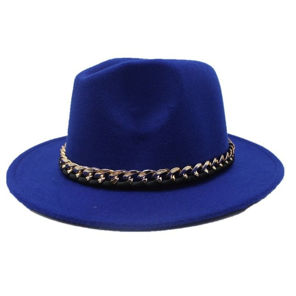 Seioum New Fashion Wool Pork Pie Boater jazz Top Hat For Women's Men's Felt Wide Brim Fedora Gambler Hat