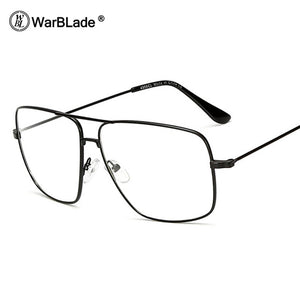 WarBLade Vintage Gold Metal Frame Eyeglasses Mens Womens Sun glasses Retro Square Optical Lens Eyewear Nerd Clear Lens Glasses