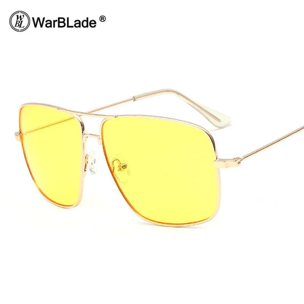 WarBLade Vintage Gold Metal Frame Eyeglasses Mens Womens Sun glasses Retro Square Optical Lens Eyewear Nerd Clear Lens Glasses