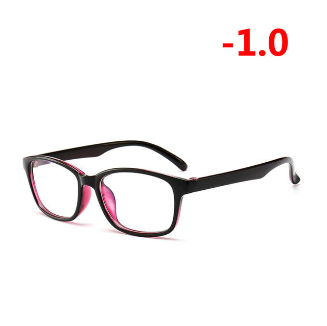 -1.00 -1.25 -1.50 -1.75 -2.00 -2.25 To -4.0 Finished Myopia Glasses Women Men Short-sight Eyewear Outer Black Inner Blue Frame