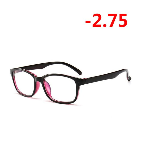 -1.00 -1.25 -1.50 -1.75 -2.00 -2.25 To -4.0 Finished Myopia Glasses Women Men Short-sight Eyewear Outer Black Inner Blue Frame