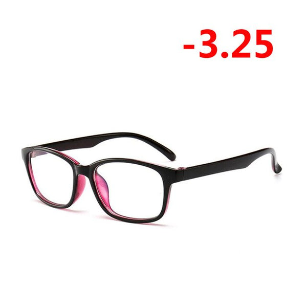 -1.00 -1.25 -1.50 -1.75 -2.00 -2.25 To -4.0 Finished Myopia Glasses Women Men Short-sight Eyewear Outer Black Inner Blue Frame