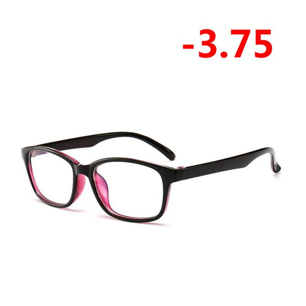 -1.00 -1.25 -1.50 -1.75 -2.00 -2.25 To -4.0 Finished Myopia Glasses Women Men Short-sight Eyewear Outer Black Inner Blue Frame