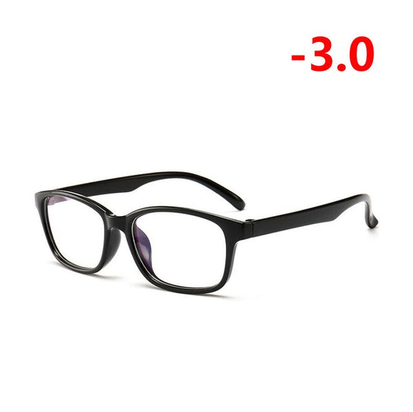 -1.00 -1.25 -1.50 -1.75 -2.00 -2.25 To -4.0 Finished Myopia Glasses Women Men Short-sight Eyewear Outer Black Inner Blue Frame