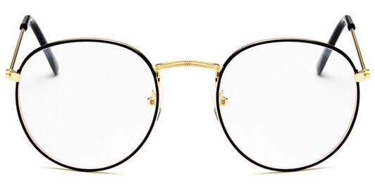 2018 New Designer Woman Glasses Optical Frames Metal Round Glasses Frame Clear lens Eyeware Black Silver Gold Eye Glass