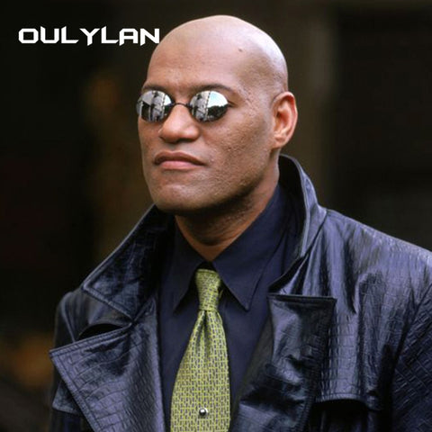 Oulylan Matrix Morpheus Round Rimless Sunglasses Men Classic Clamp Nose Sun Glasses Mens Mini Frameless Brand Design Glasses