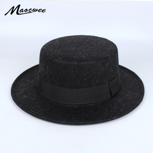 Women's Bowler Pork Pie Hats Winter Men Fedora Jazz Top Hat For Man Gentlman Winter Beret Woolen Felt Fedora Cap Bone Gorro 2018