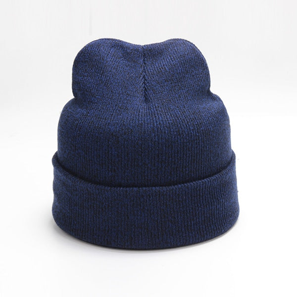 Plain Knitted Hat Winter Cap Women's Polyester Soft Unisex Bonnet Hat Female Casual Hip Hop Skullies Beanies Men Autumn Beanies