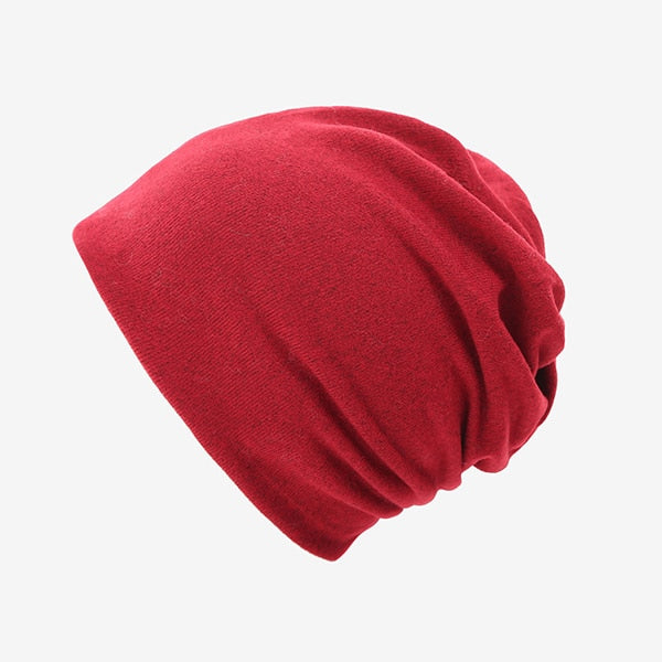 Multifunction Knitted Hat Women's Casual Plain Bonnet Cap Female Soft Polyester Baggy Beanies Spring Autumn Ponytail Beanies