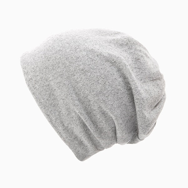 Multifunction Knitted Hat Women's Casual Plain Bonnet Cap Female Soft Polyester Baggy Beanies Spring Autumn Ponytail Beanies