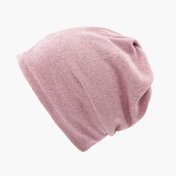 Multifunction Knitted Hat Women's Casual Plain Bonnet Cap Female Soft Polyester Baggy Beanies Spring Autumn Ponytail Beanies