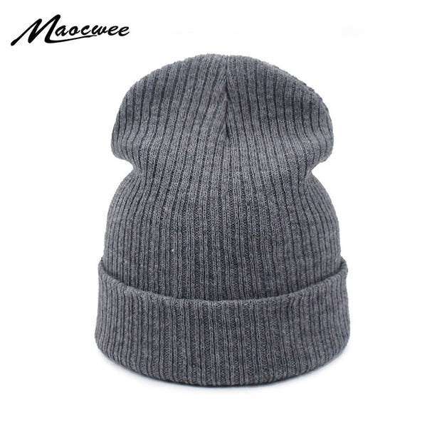 New Women's winter hats Unisex Man Beanies Knitted cap Simple plain warm Boy girl hat Solid color gorras casquette touca 2017