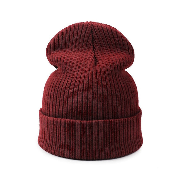 New Women's winter hats Unisex Man Beanies Knitted cap Simple plain warm Boy girl hat Solid color gorras casquette touca 2017