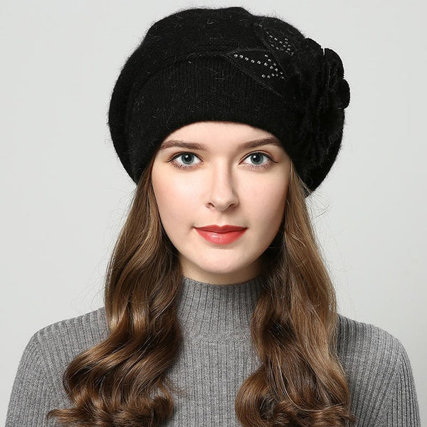 2018 winter hats for women hat Berets with  balaclava Women's cap knitted beanie