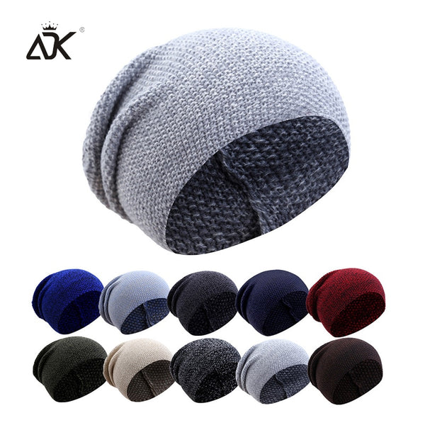 Plain Skullies Beanies Men Acrylic Casual Ski Hat For Boy Spring Autumn Slouchy Cap Women's Solid Unisex Soft Knitted Hat Female