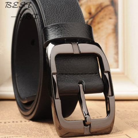 New High Quality Luxury Brand Leather Belt Designer Belts Men Pin Buckle Black Business Trouser Strap Cinturones Hombre Cinto