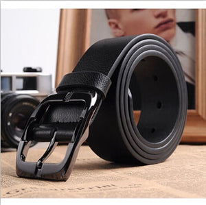 New High Quality Luxury Brand Leather Belt Designer Belts Men Pin Buckle Black Business Trouser Strap Cinturones Hombre Cinto