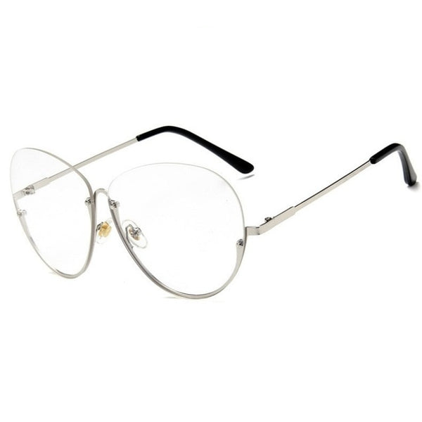 2018 Fashion Half Frame Round Glasses Women Transparent Vintage Large Eyeglasses Gold Frames Clear Lens Glasses Men Lady Eyewear