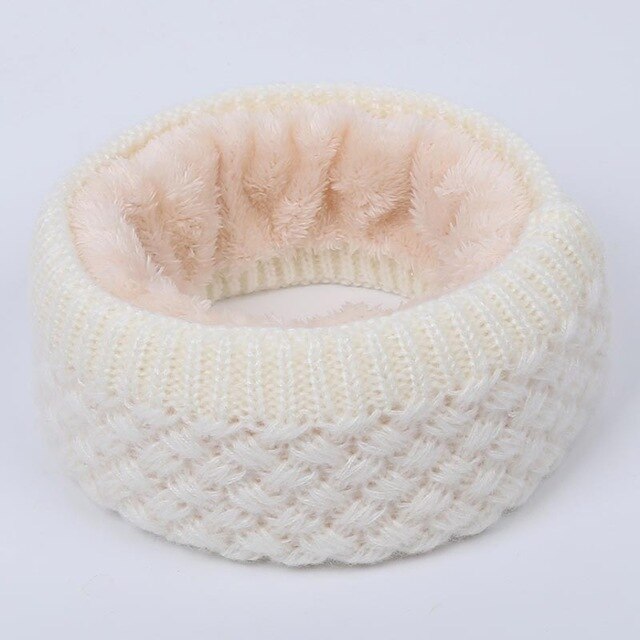 Women's knitted cotton hats autumn and winter new warm and comfortable ski caps scarf plus velvet thick solid color Beanie scarf