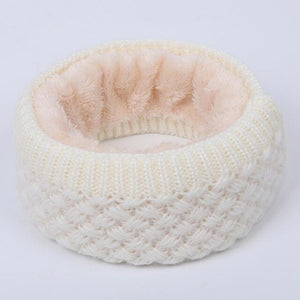 Women's knitted cotton hats autumn and winter new warm and comfortable ski caps scarf plus velvet thick solid color Beanie scarf