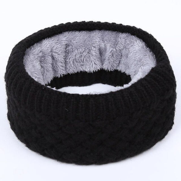 Women's knitted cotton hats autumn and winter new warm and comfortable ski caps scarf plus velvet thick solid color Beanie scarf