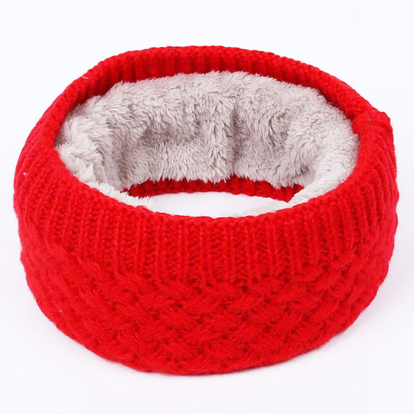 Women's knitted cotton hats autumn and winter new warm and comfortable ski caps scarf plus velvet thick solid color Beanie scarf