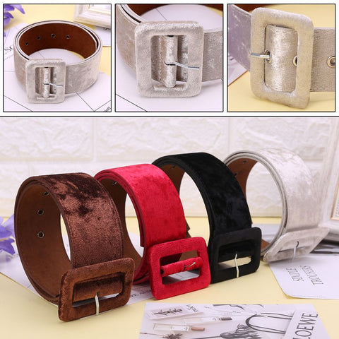 Hot New Design 1 Pc Women Lady Fashion Wide Belt Girls Female Dress Decorate Waistband Velvet Belts 4 Colors High Quality