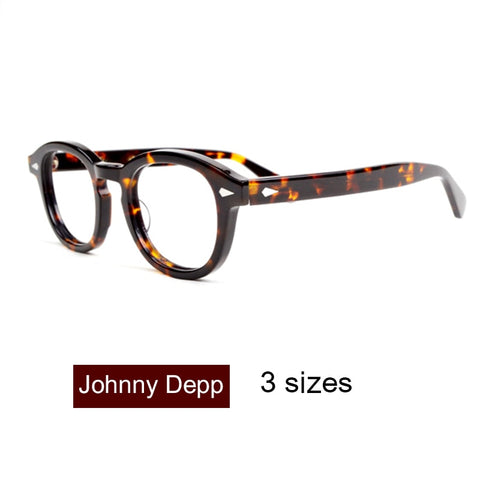 Glasses Men Johnny Depp Eyeglasses Transparent Lens Brand design Computer Goggles male Round Vintage Style sq000