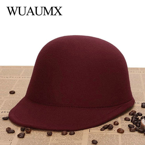 Wuaumx Vintage Winter Fedoras Hat For Female Equestrian Cap Parent Child Cap Lady Girls Homburg Cute Women's Fedora Children Hat