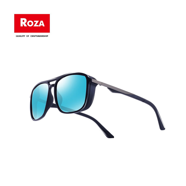 Roza Polarized Sunglasses For Men Wind Proof Punk Light Weight Outdoor Sun Glasses High Quality Mirror Male UV400 RZ0623