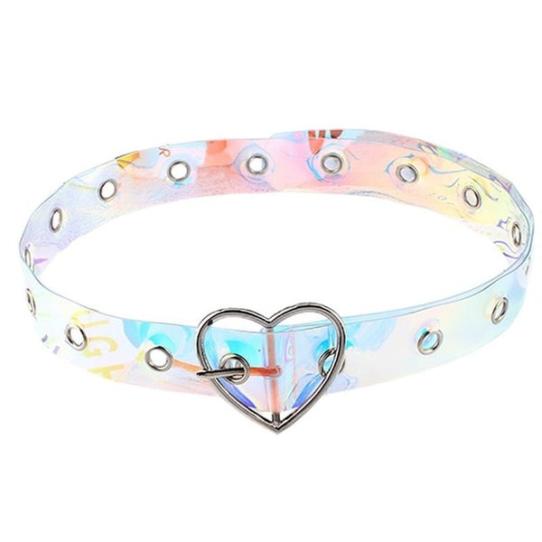 Hot New Women Waist Belt Laser Metal Buckle Casual Decoration Pin Transparent Fashion Lady Girls Waistband