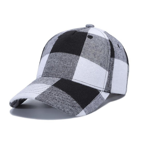 Red Plaid Men's Baseball Cap Unisex Snapback Bones Cap male Gorras Hombre Cotton Dad Hat Casquette Casual Women's baseball Cap