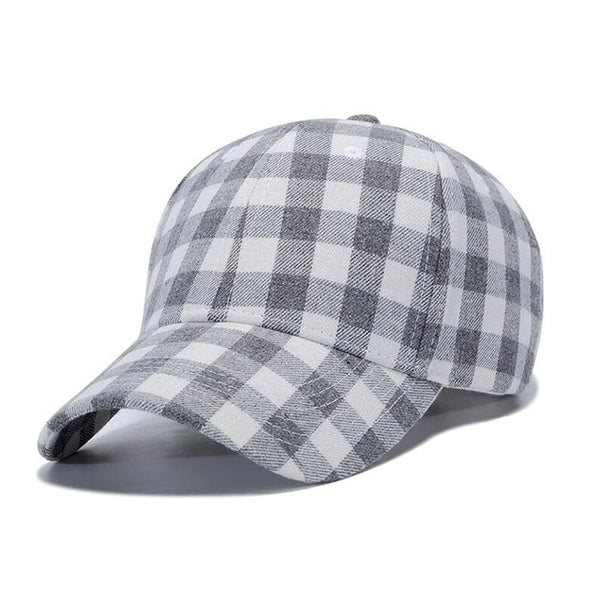 Red Plaid Men's Baseball Cap Unisex Snapback Bones Cap male Gorras Hombre Cotton Dad Hat Casquette Casual Women's baseball Cap