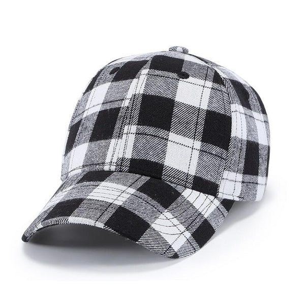 Red Plaid Men's Baseball Cap Unisex Snapback Bones Cap male Gorras Hombre Cotton Dad Hat Casquette Casual Women's baseball Cap