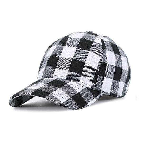 Red Plaid Men's Baseball Cap Unisex Snapback Bones Cap male Gorras Hombre Cotton Dad Hat Casquette Casual Women's baseball Cap