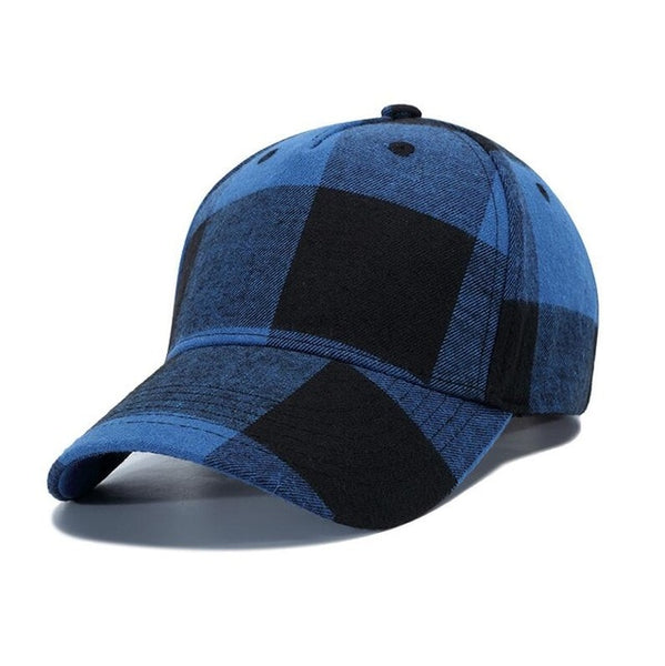 Red Plaid Men's Baseball Cap Unisex Snapback Bones Cap male Gorras Hombre Cotton Dad Hat Casquette Casual Women's baseball Cap