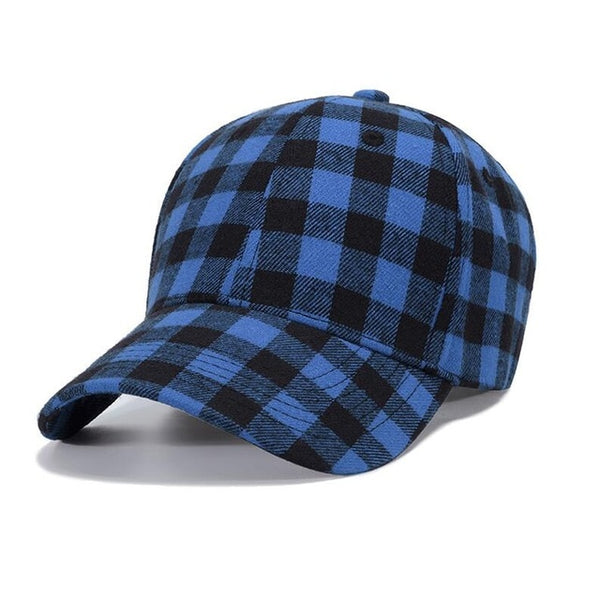 Red Plaid Men's Baseball Cap Unisex Snapback Bones Cap male Gorras Hombre Cotton Dad Hat Casquette Casual Women's baseball Cap