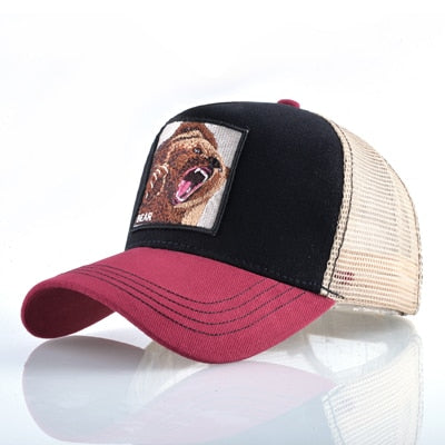 TQMSMY Summer Unisex Hip Hop Embroidered Animal Men Baseball Caps Women Breathable Mesh Snapback Hats Men's Trucker Hats Cap