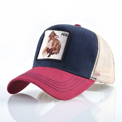 TQMSMY Summer Unisex Hip Hop Embroidered Animal Men Baseball Caps Women Breathable Mesh Snapback Hats Men's Trucker Hats Cap