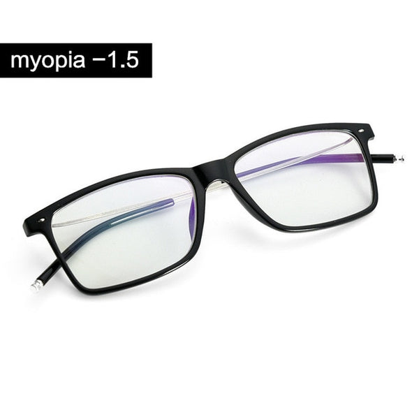 Myopia Glasses Men Business Myopic Eyeglasses Short sighted Eyewear Black Spectacles with Degree 1.0 1.5 2.0 2.5 3.0 3.5 4.0