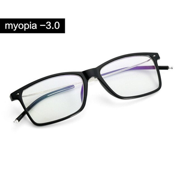 Myopia Glasses Men Business Myopic Eyeglasses Short sighted Eyewear Black Spectacles with Degree 1.0 1.5 2.0 2.5 3.0 3.5 4.0