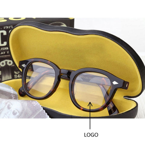 Johnny Depp Glasses Men Women Computer Goggles Round Transparent Eyeglass Brand design Acetate Style Vintage Glasses Frame sq004