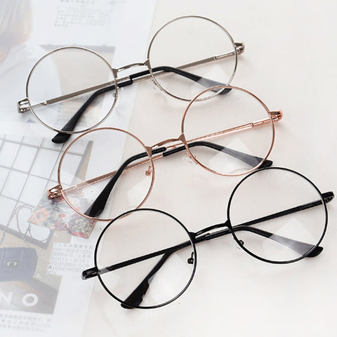 Fashion Vintage Retro Metal Frame Clear Lens Glasses Nerd Geek Eyewear Eyeglasses Oversized Round Circle Eye Glasses